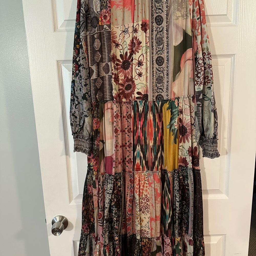 Anthropologie Floral Patchwork Maxi Dress - Picture 3 of 9